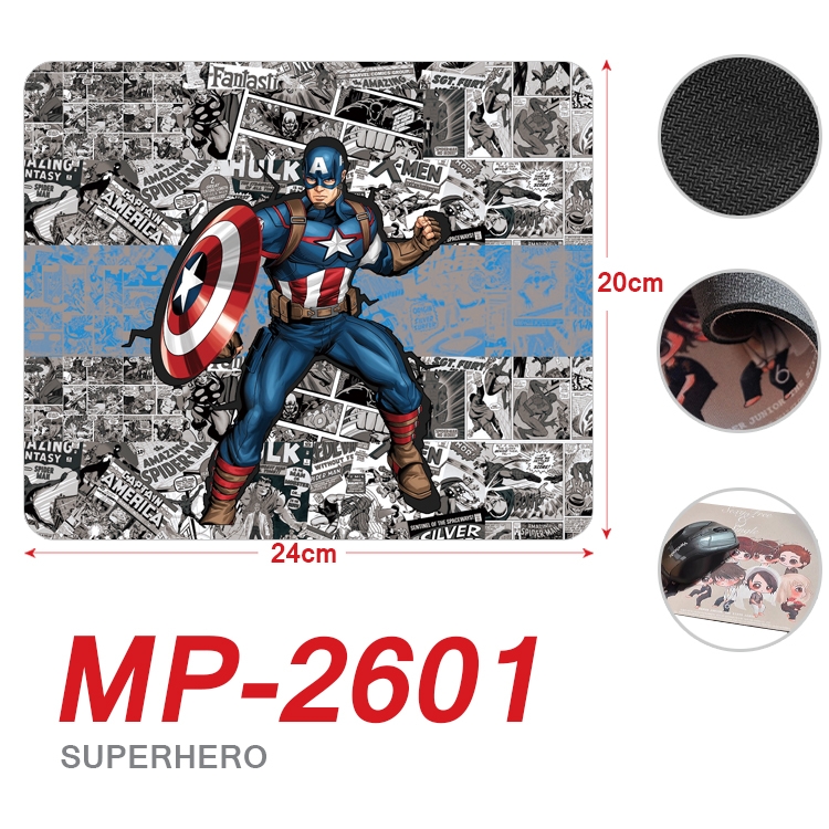 Superhero film and television Full Color Printing Mouse Pad Unlocked 20X24cm price for 5 pcs MP-2601