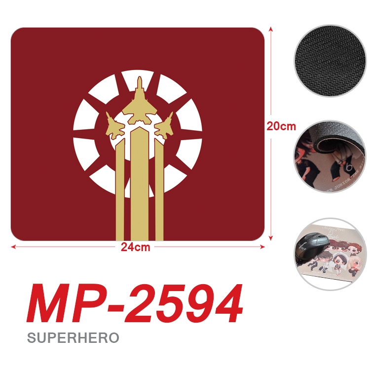 Superhero film and television Full Color Printing Mouse Pad Unlocked 20X24cm price for 5 pcs MP-2594