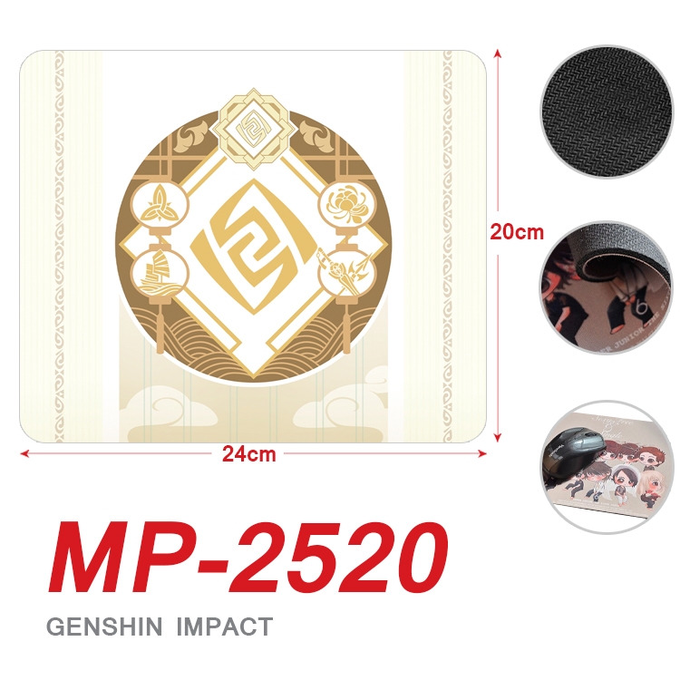 Genshin Impact Anime Full Color Printing Mouse Pad Unlocked 20X24cm price for 5 pcs MP-2520