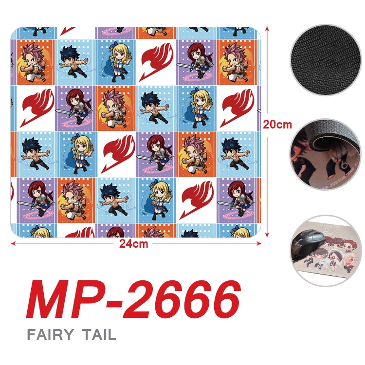 Fairy tail Anime Full Color Printing Mouse Pad Unlocked 20X24cm price for 5 pcs MP-2666