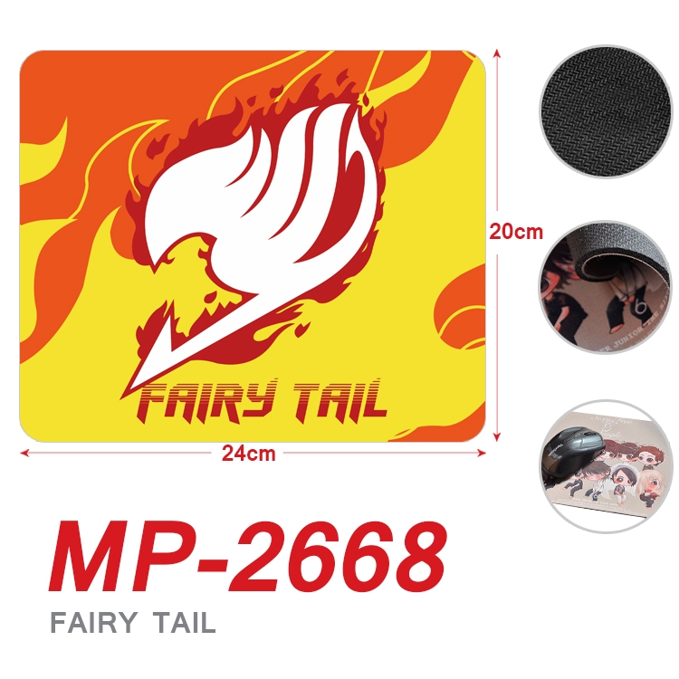 Fairy tail Anime Full Color Printing Mouse Pad Unlocked 20X24cm price for 5 pcs MP-2668