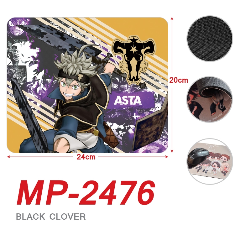 Black Clover Anime Full Color Printing Mouse Pad Unlocked 20X24cm price for 5 pcs MP-2476