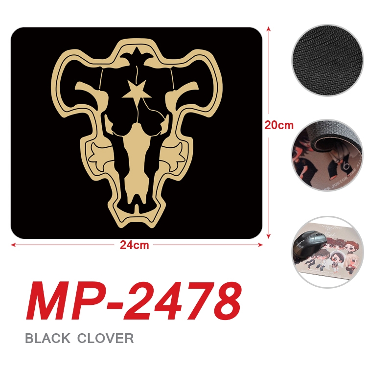 Black Clover Anime Full Color Printing Mouse Pad Unlocked 20X24cm price for 5 pcs MP-2478