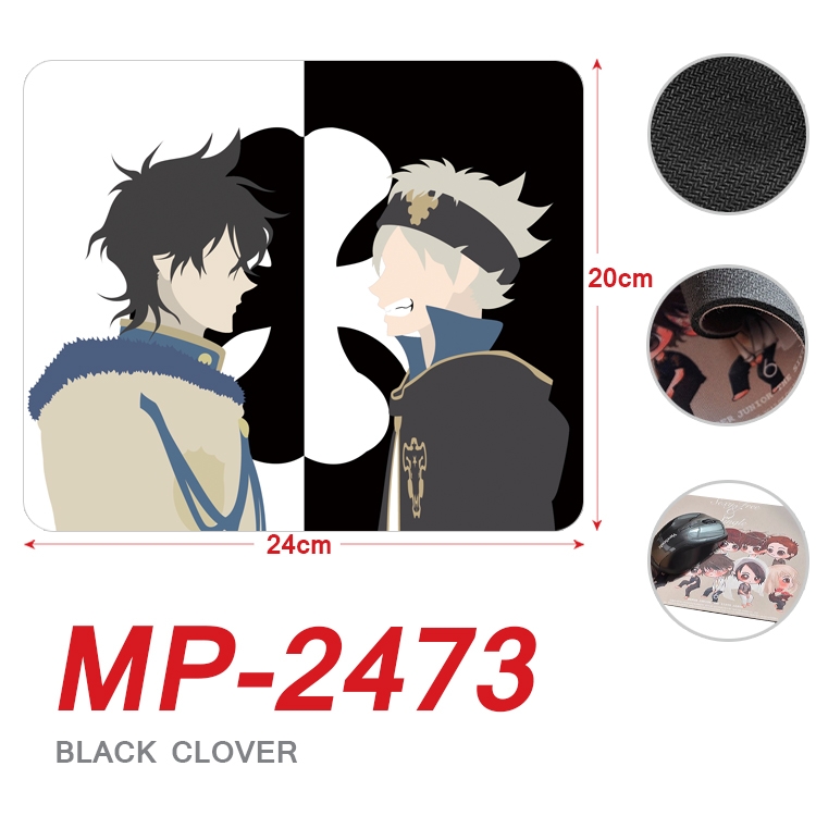 Black Clover Anime Full Color Printing Mouse Pad Unlocked 20X24cm price for 5 pcs MP-2473