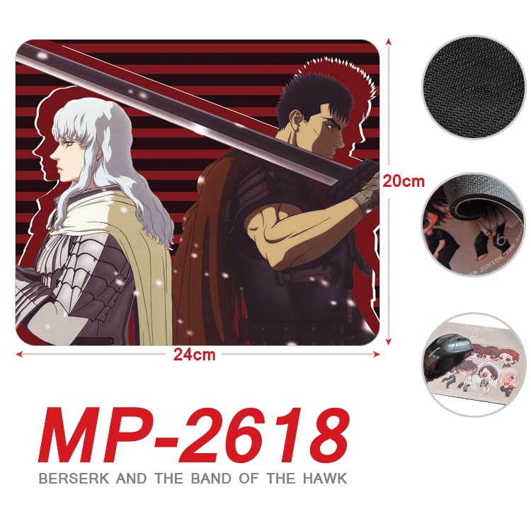 BERSERK Anime Full Color Printing Mouse Pad Unlocked 20X24cm price for 5 pcs MP-2618