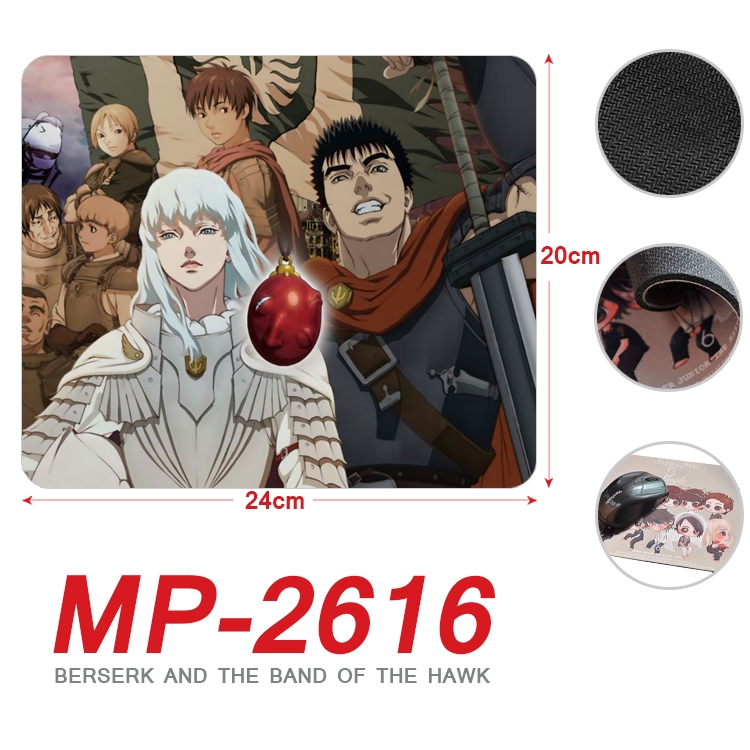 BERSERK Anime Full Color Printing Mouse Pad Unlocked 20X24cm price for 5 pcs MP-2616