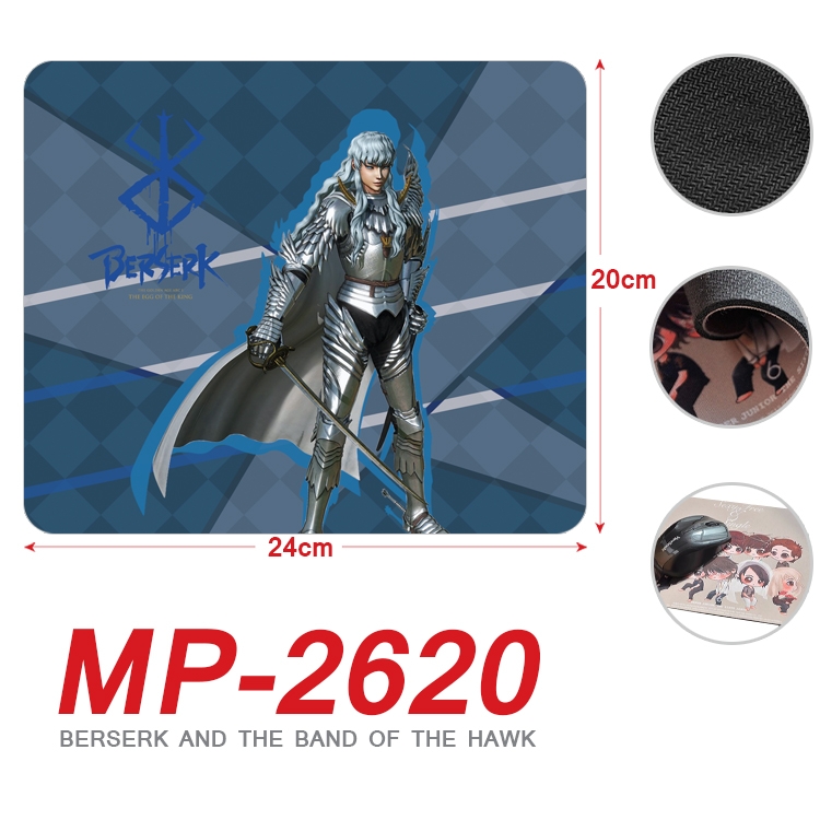 BERSERK Anime Full Color Printing Mouse Pad Unlocked 20X24cm price for 5 pcs MP-2620