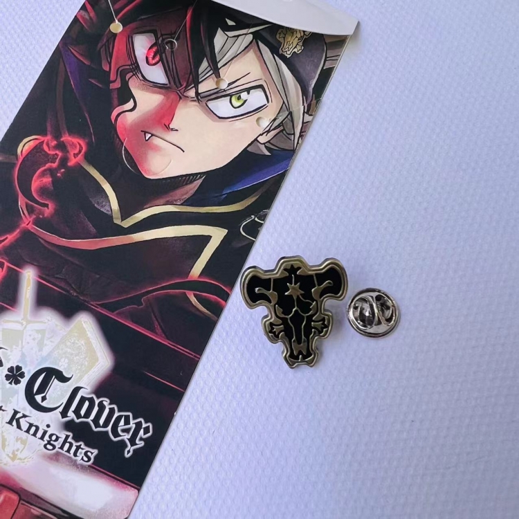 Black clover Anime peripheral metal brooch necklace price for 5 pcs