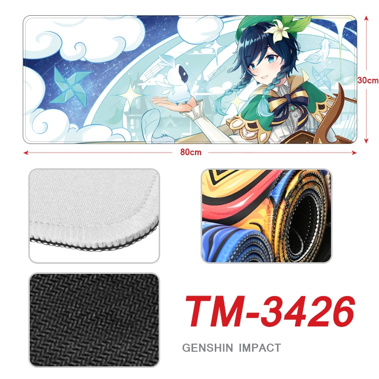 Genshin Impact Anime peripheral new lock edge mouse pad 30X80cm TM-3426