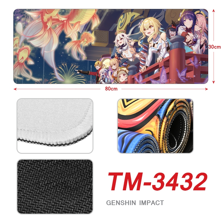 Genshin Impact Anime peripheral new lock edge mouse pad 30X80cm TM-3432
