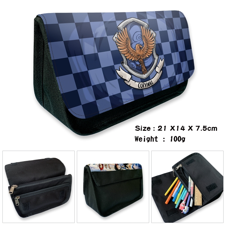 Harry Potter Velcro canvas zipper pencil case Pencil Bag 21×14×7.5cm