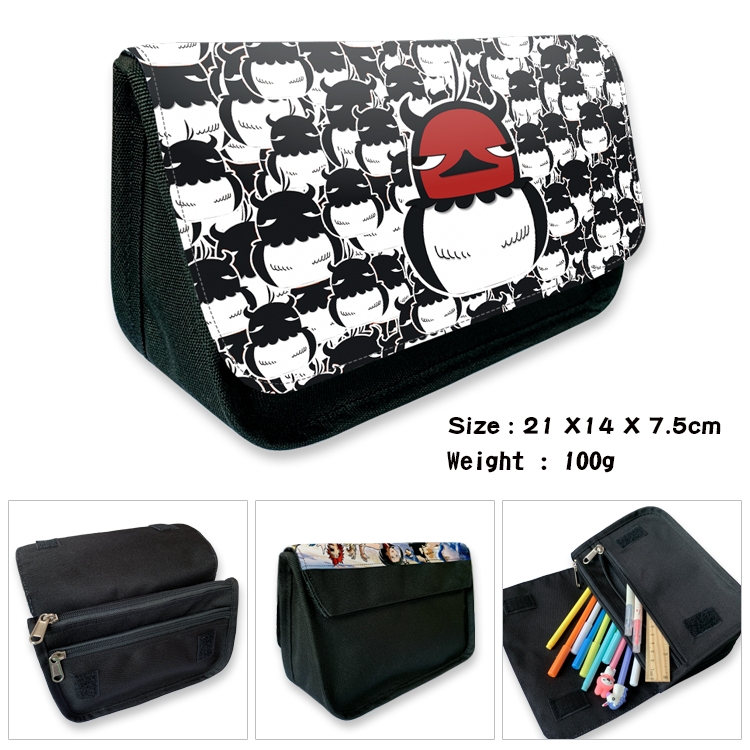 Black Clover Velcro canvas zipper pencil case Pencil Bag 21×14×7.5cm