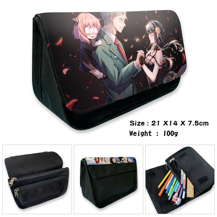 SPY×FAMILY Velcro canvas zipper pencil case Pencil Bag 21×14×7.5cm