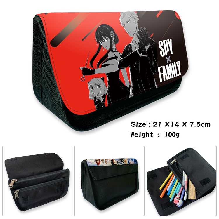 SPY×FAMILY Velcro canvas zipper pencil case Pencil Bag 21×14×7.5cm