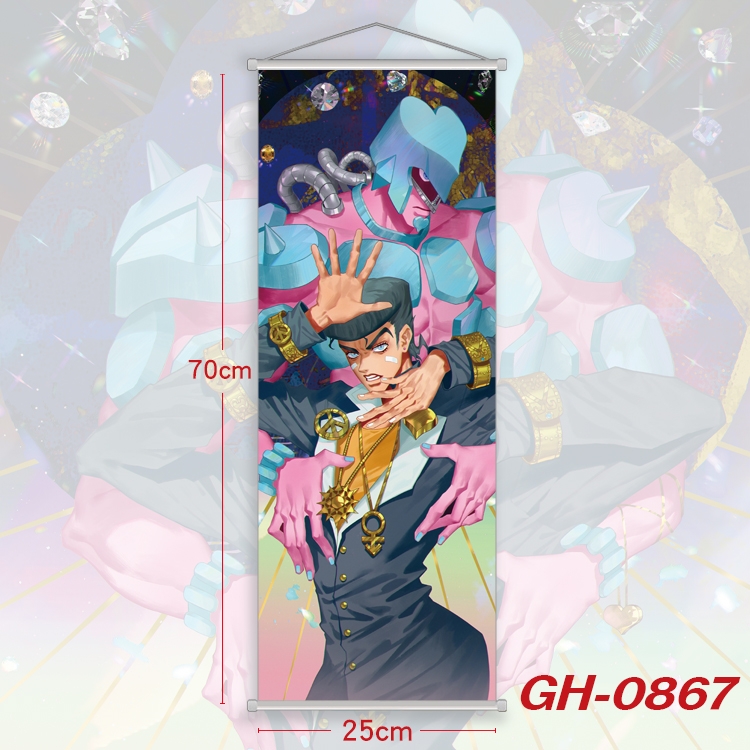 JoJos Bizarre Adventure White plastic rod cloth small hanging canvas painting 25x70cm price for 5 pcs GH-0867