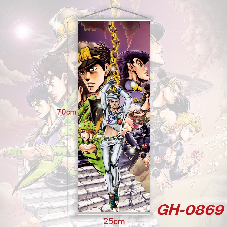 JoJos Bizarre Adventure White plastic rod cloth small hanging canvas painting 25x70cm price for 5 pcs GH-0869