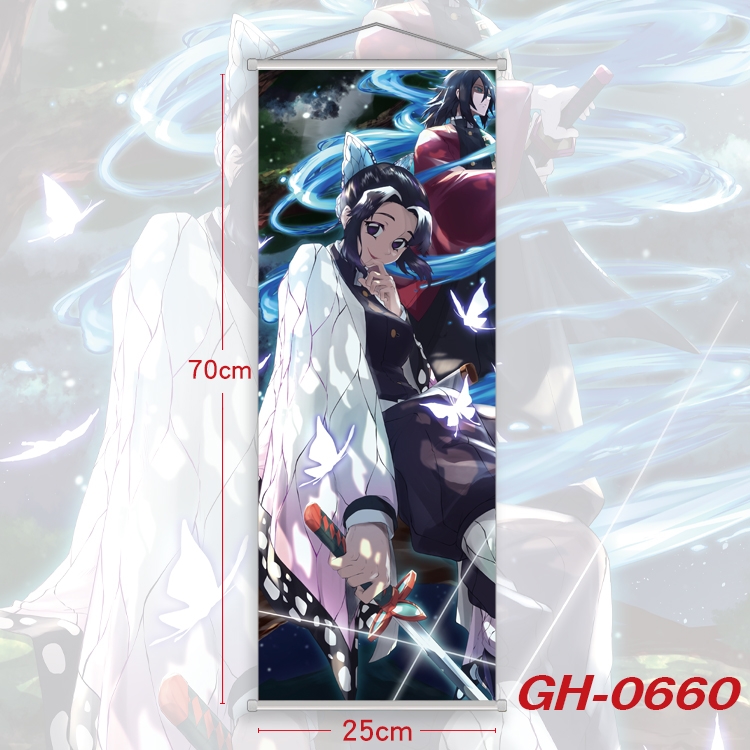 Demon Slayer Kimets Plastic Rod Cloth Small Hanging Canvas Painting 25x70cm price for 5 pcs GH-0660