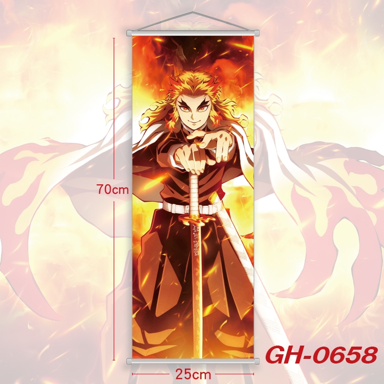 Demon Slayer Kimets Plastic Rod Cloth Small Hanging Canvas Painting 25x70cm price for 5 pcs  GH-0658