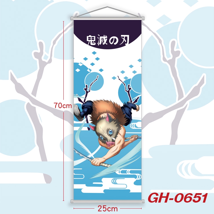 Demon Slayer Kimets Plastic Rod Cloth Small Hanging Canvas Painting 25x70cm price for 5 pcs GH-0651