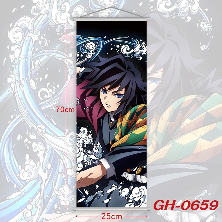 Demon Slayer Kimets Plastic Rod Cloth Small Hanging Canvas Painting 25x70cm price for 5 pcs GH-0659