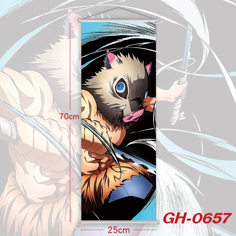 Demon Slayer Kimets Plastic Rod Cloth Small Hanging Canvas Painting 25x70cm price for 5 pcs  GH-0657