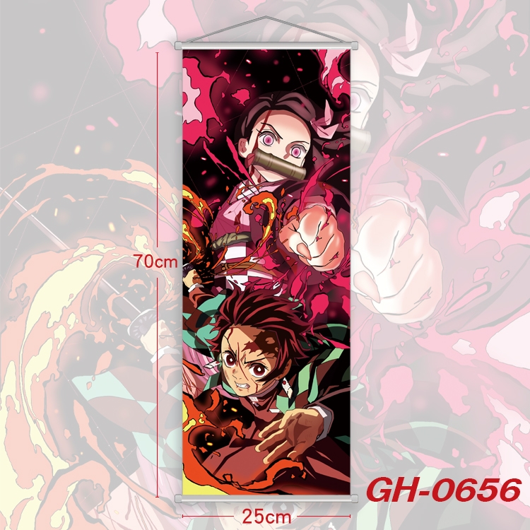 Demon Slayer Kimets Plastic Rod Cloth Small Hanging Canvas Painting 25x70cm price for 5 pcs GH-0656