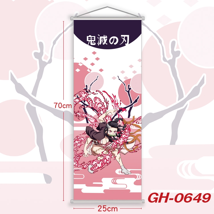 Demon Slayer Kimets Plastic Rod Cloth Small Hanging Canvas Painting 25x70cm price for 5 pcs GH-0649