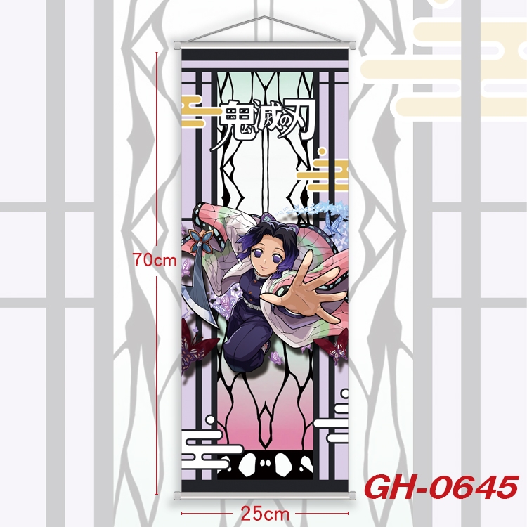 Demon Slayer Kimets Plastic Rod Cloth Small Hanging Canvas Painting 25x70cm price for 5 pcs GH-0645