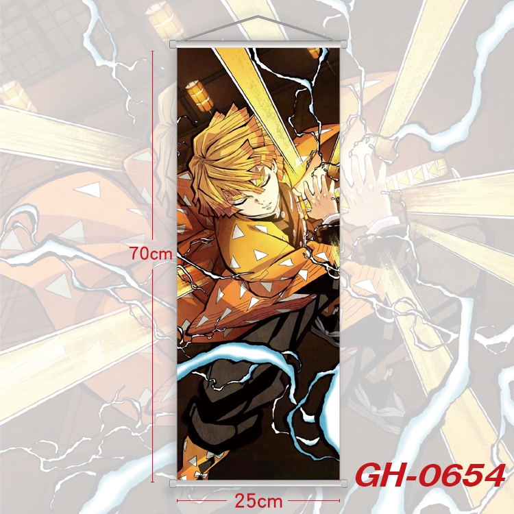 Demon Slayer Kimets Plastic Rod Cloth Small Hanging Canvas Painting 25x70cm price for 5 pcs GH-0654