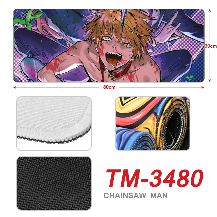chainsaw man Anime peripheral new lock edge mouse pad 30X80cm TM-3480
