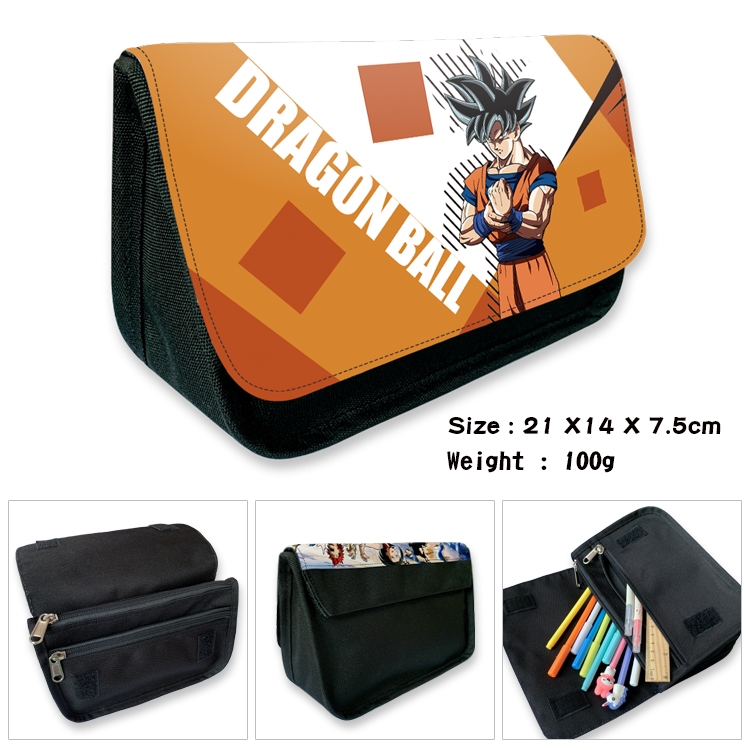 DRAGON BALL Velcro canvas zipper pencil case Pencil Bag 21×14×7.5cm