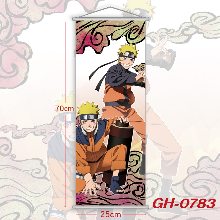 Naruto Plastic Rod Cloth Small Hanging Canvas Painting 25x70cm price for 5 pcs  GH-0783