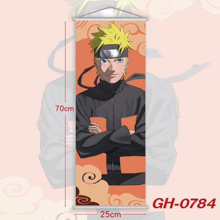 Naruto Plastic Rod Cloth Small Hanging Canvas Painting 25x70cm price for 5 pcs GH-0784