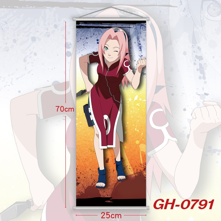 Naruto Plastic Rod Cloth Small Hanging Canvas Painting 25x70cm price for 5 pcs GH-0791