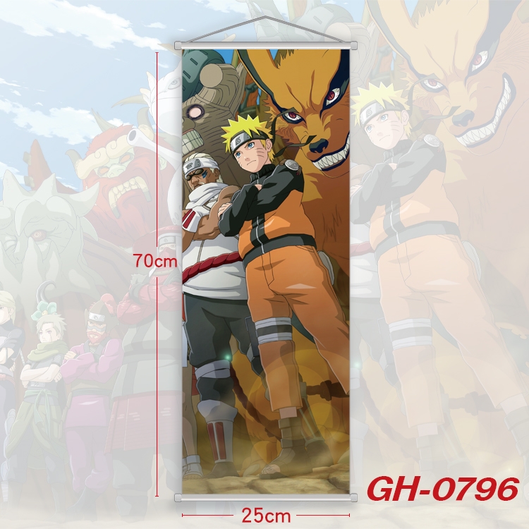 Naruto Plastic Rod Cloth Small Hanging Canvas Painting 25x70cm price for 5 pcs GH-0796