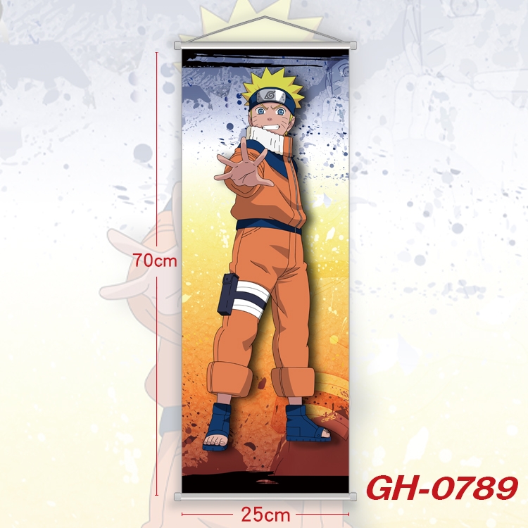 Naruto Plastic Rod Cloth Small Hanging Canvas Painting 25x70cm price for 5 pcs GH-0789