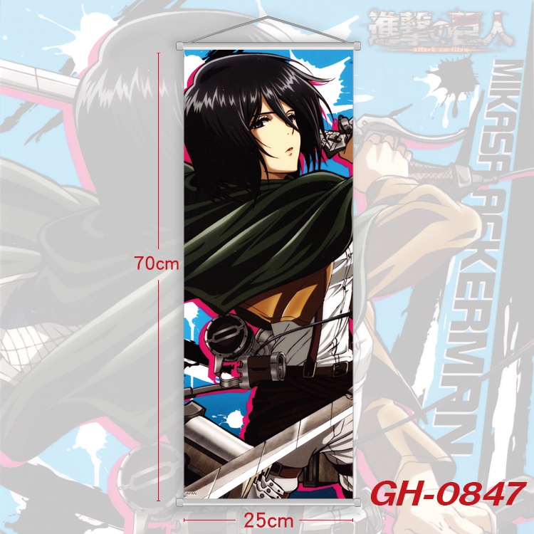 Shingeki no Kyojin Plastic Rod Cloth Small Hanging Canvas Painting 25x70cm price for 5 pcs GH-0847