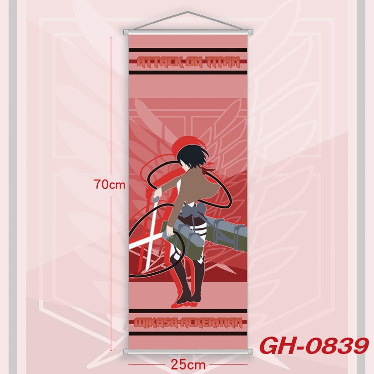 Shingeki no Kyojin Plastic Rod Cloth Small Hanging Canvas Painting 25x70cm price for 5 pcs GH-0839