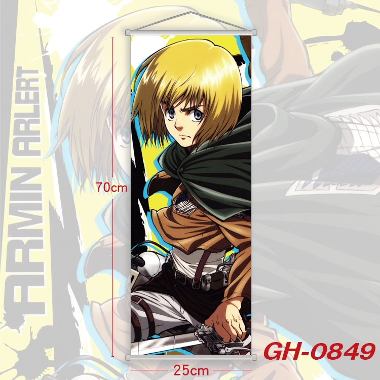 Shingeki no Kyojin Plastic Rod Cloth Small Hanging Canvas Painting 25x70cm price for 5 pcs GH-0849