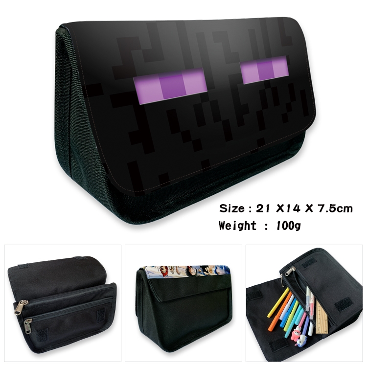 Minecraft  Velcro canvas zipper pencil case Pencil Bag 21×14×7.5cm