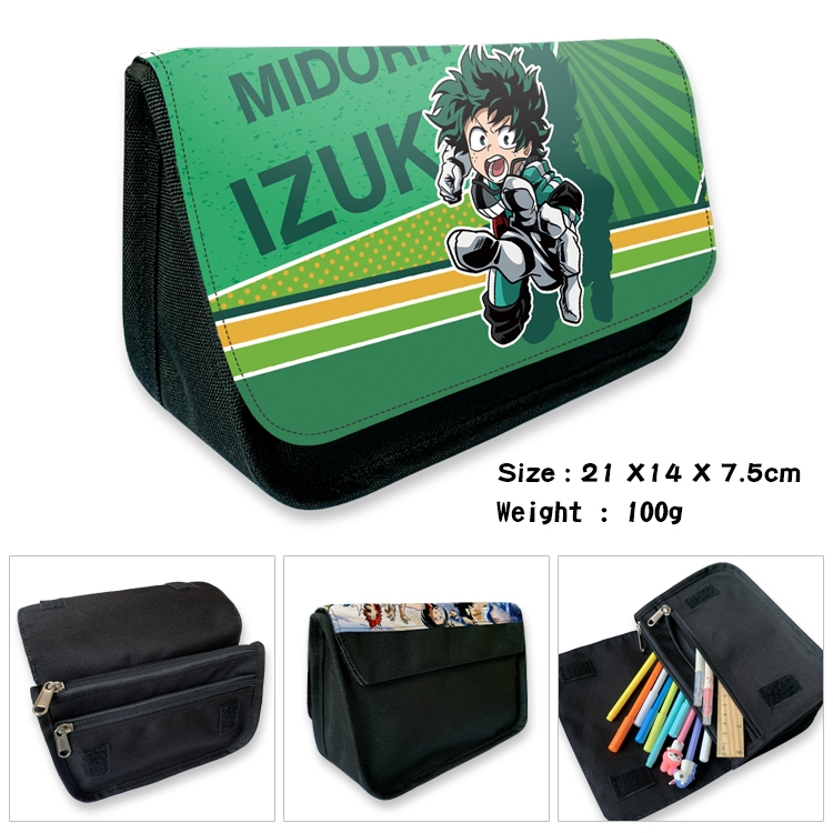 My Hero Academia Velcro canvas zipper pencil case Pencil Bag 21×14×7.5cm