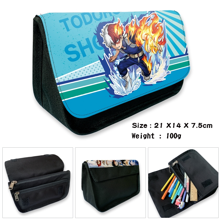 My Hero Academia Velcro canvas zipper pencil case Pencil Bag 21×14×7.5cm