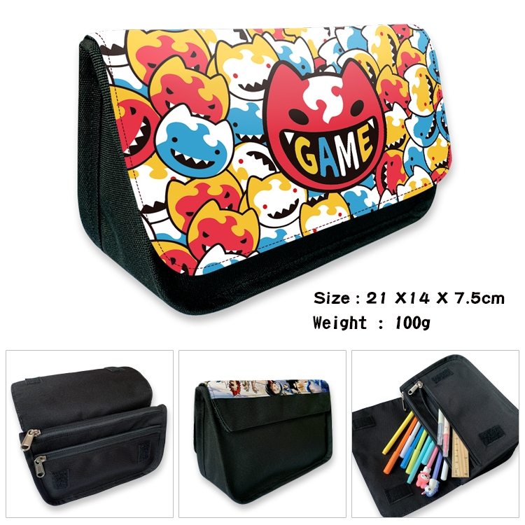 SK∞ Velcro canvas zipper pencil case Pencil Bag 21×14×7.5cm