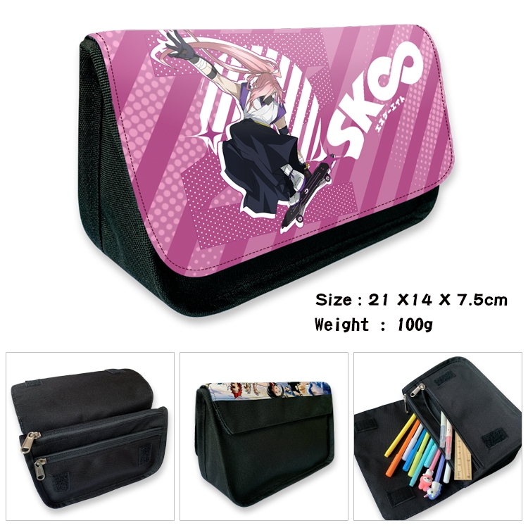 SK∞ Velcro canvas zipper pencil case Pencil Bag 21×14×7.5cm