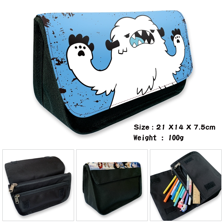 SK∞ Velcro canvas zipper pencil case Pencil Bag 21×14×7.5cm