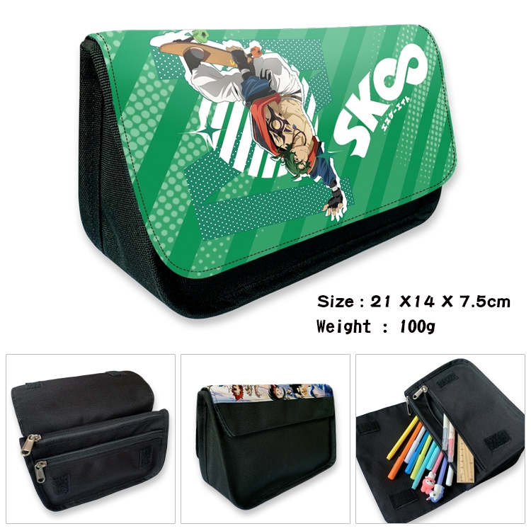 SK∞ Velcro canvas zipper pencil case Pencil Bag 21×14×7.5cm