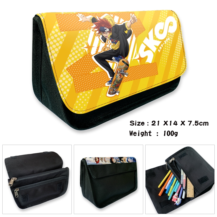 SK∞ Velcro canvas zipper pencil case Pencil Bag 21×14×7.5cm