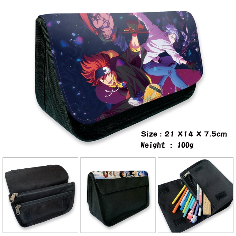 SK∞ Velcro canvas zipper pencil case Pencil Bag 21×14×7.5cm