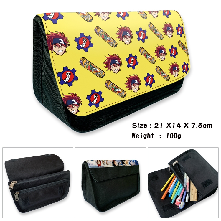 SK∞ Velcro canvas zipper pencil case Pencil Bag 21×14×7.5cm