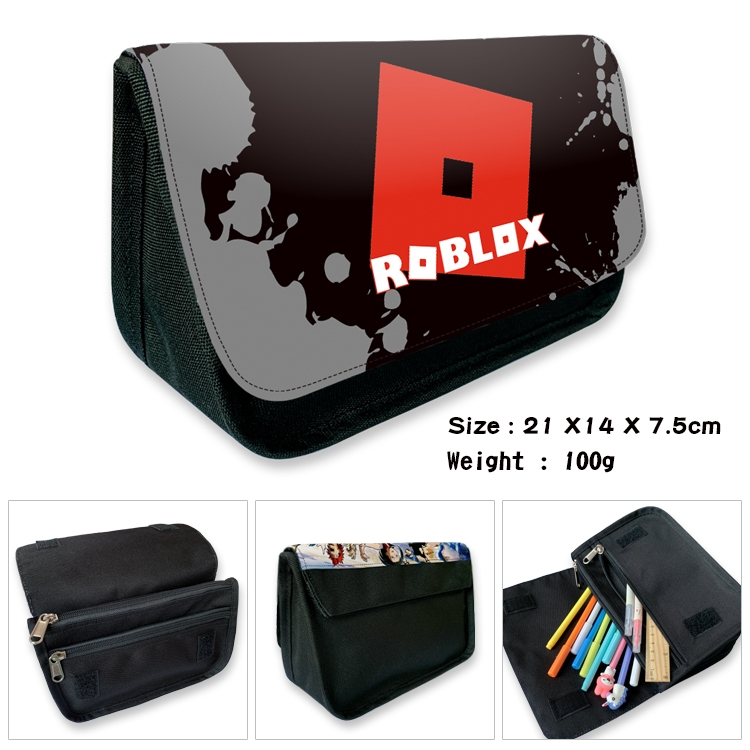 Robllox Velcro canvas zipper pencil case Pencil Bag 21×14×7.5cm